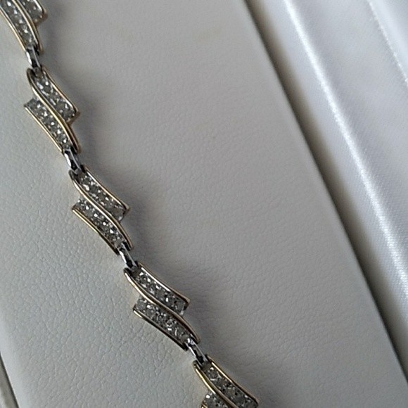 VINTAGE 10K Gold Diamonds Bracelet Tennis Bracelet Stamped JAFA - Picture 6 of 13